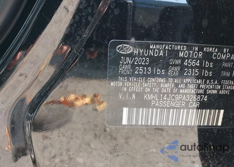 2023 Hyundai Sonata N Line from USA, damaged, VIN KMHL14JC9PA326874